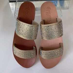 Sparta Novelty Size 7 (35) Gold Sandals